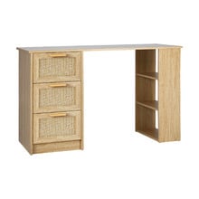 Holly 3 Drawer Rattan Computer Desk